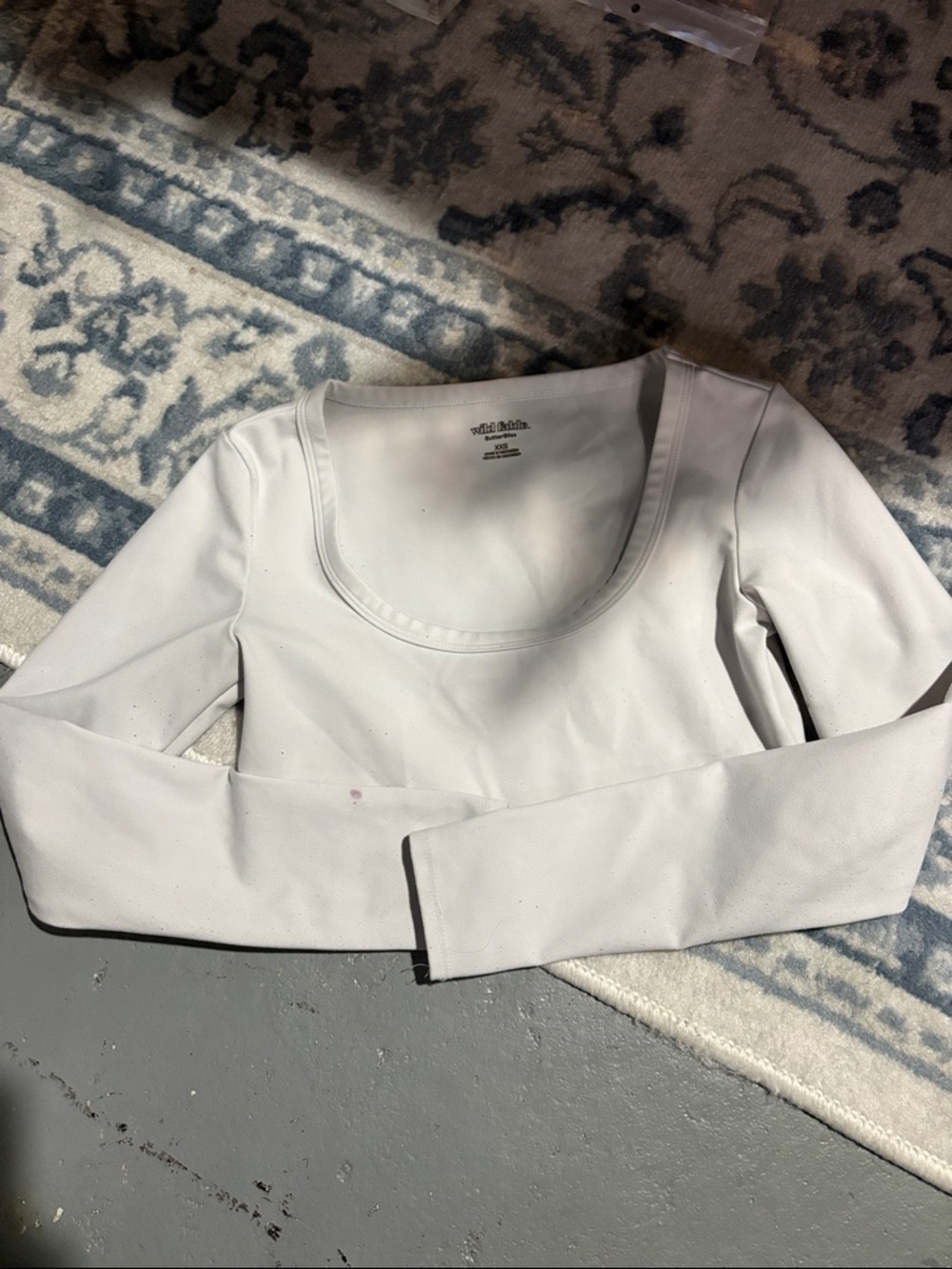 Target White Scoop Neck Long-Sleeve Crop Top